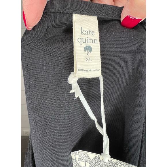 Kate Quinn black boxy tunic Top with short raglan sleeves Size XL NWT - Picture 5 of 6